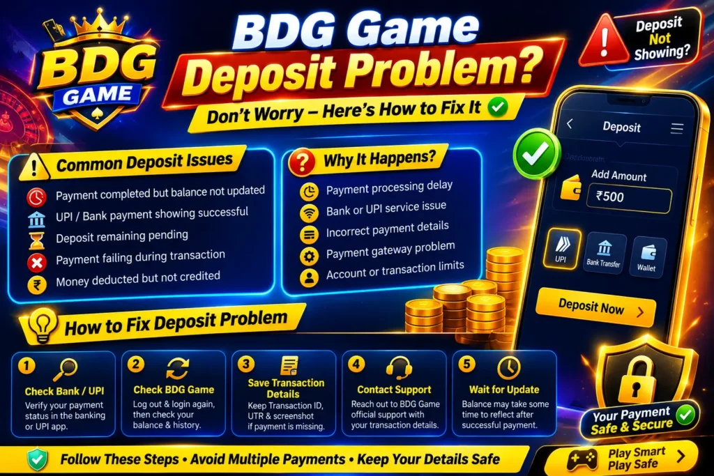 BDG Game deposit problem